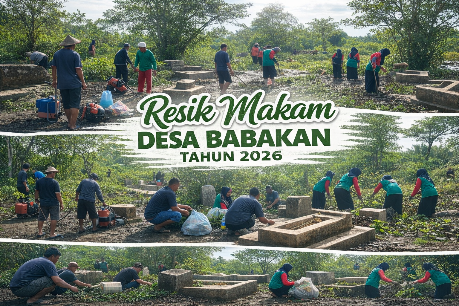 Resik Makam Desa Babakan, Wujud Gotong Royong Pemerintah dan Masyarakat